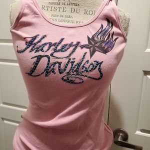 HARLEY DAVIDSON PINK STUDDED TANK TOP